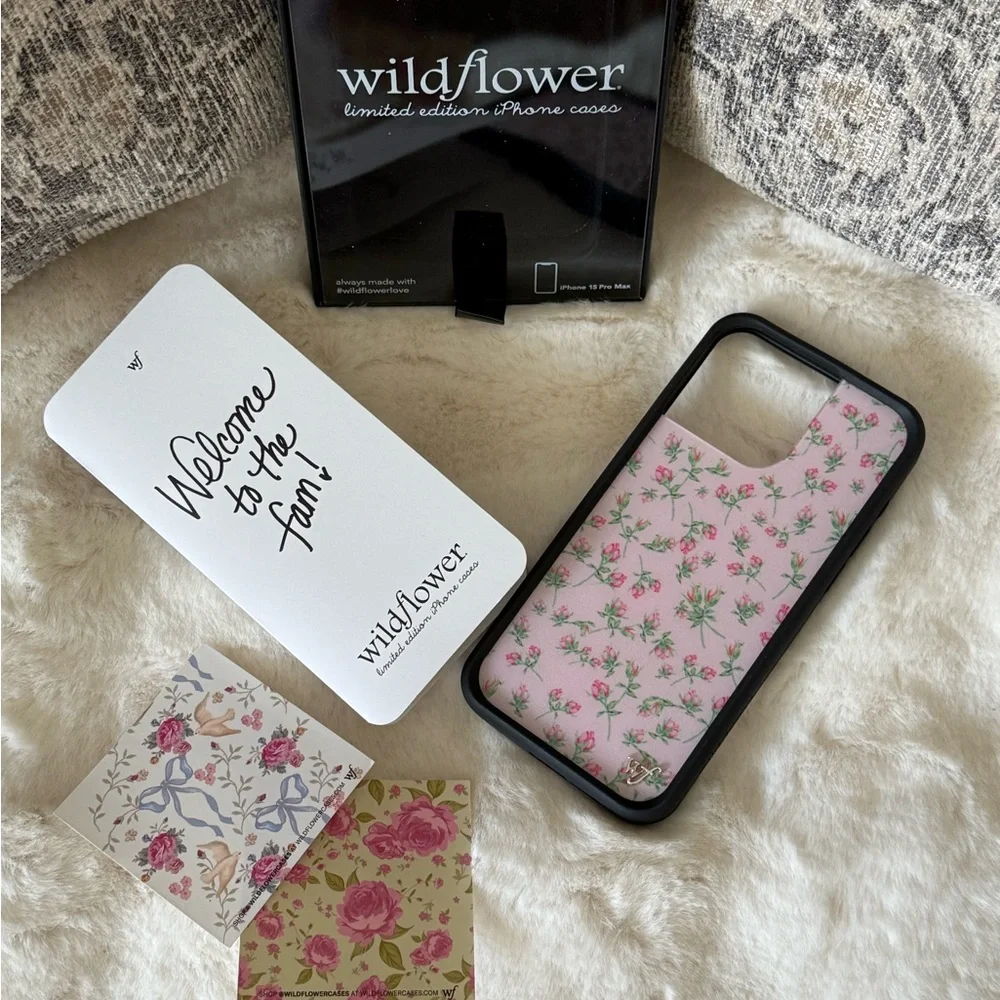 🌷Wildflower Pink Posie Rosie Floral iPhone 15 Pro Max Phone Case - Picture 6 of 11